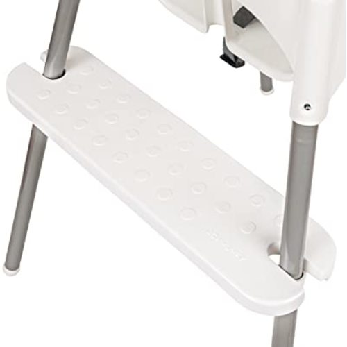 White IKEA High Chair Foot Rest Only - Bib Hook Included - Sits Flat - Compatible with Antilop Highchair - Adjustable & Dishwasher Safe - BLW Footrest Baby Led Weaning - Durable ABS Plastic 20" x 5"
