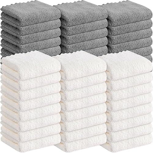 Newwiee 50 Pack Baby Burp Cloths 20''x10'' Absorbent Burping Cloths for Girl Boy Large Baby Rags Towels for Newborn Essential(Gray, White)