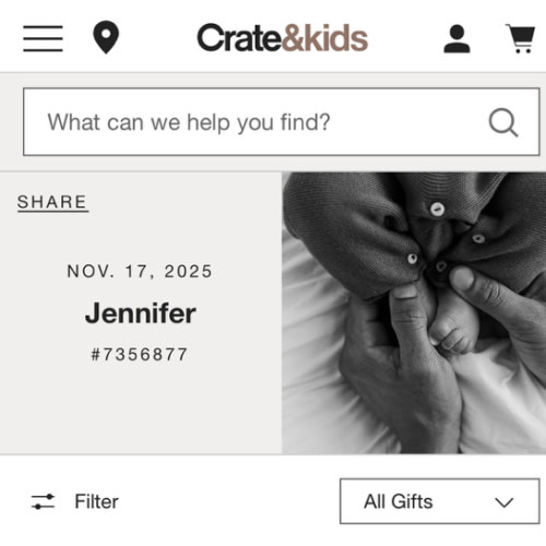 Crate & Barrel Baby Registry