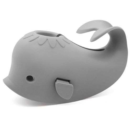Bathtub Safety Spout Guard, Baby Bath Spout Cover, Faucet Cover Bathtub Baby, Shower Protector Cover for Kid, Baby Safety Protection Silicone Kit, Gray Whale Protector