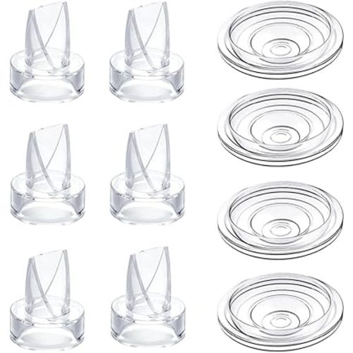 6Pcs Duckbill Valves and 4Pcs Diaphragm Compatible with Momcozy S12 Pro/S12/S9 Pro/S9 24mm Breast pump, Mom cozy Breast Pump Replacement Accessories