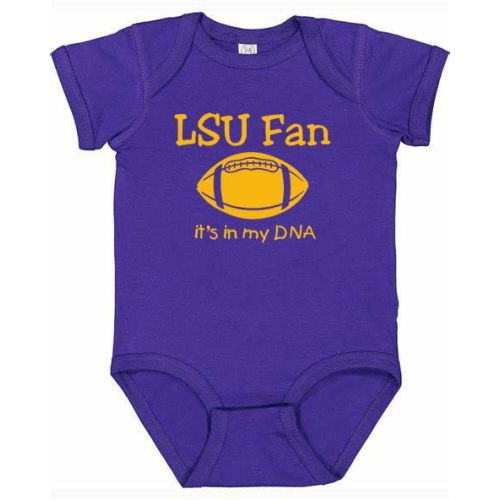 LSU Fan It's in My DNA Baby Bodysuit Outfit