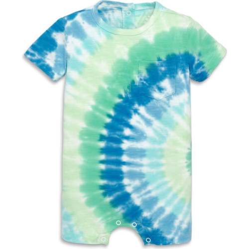 Baby Pocket Shortie In Tie-Dye, Cool Tie Dye Spiral - Primary | Maisonette