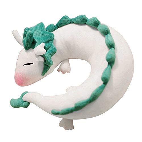 ForBEST Dragon U-Shape Pillow Plush Doll Toy Neck Pillow Anime Cute Soft Little White Dragon Best Gift for Kids (Light Green)
