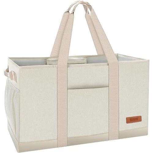 WONDAY Standing Extra Large Reusable Grocery Bag Carrier with Handle, Thirty One Utility Tote Foldable for Shopping and Beach