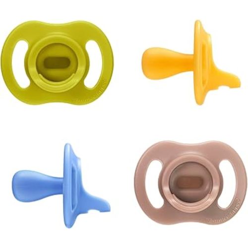 Tommee Tippee Ultra-Light StayPut Pacifier, 6-18m, 4 Count, One-Piece Silicone Design