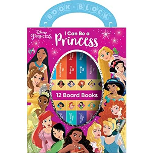 Disney Princess - I Can Be Princess My First Library Board Book Block 12-Book Set Teaches Positive Traits Like Caring, Friendliness, Curiosity, and More! - PI Kids