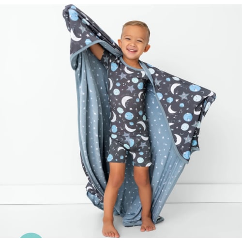 Blue To the Moon & Back Large Cloud Blanket - Little Sleepies