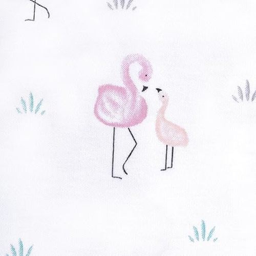 HALO 100% Cotton Sleepsack Swaddle, 3-Way Adjustable Wearable Blanket, TOG 1.5, Flamingos, Newborn, 0-3 Months
