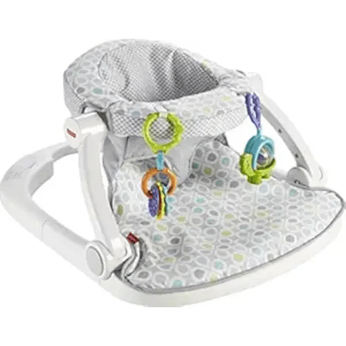 Fisher-Price Portable Baby Chair Sit-Me-Up Floor Seat with Newborn Activity Toys for Developmental Play & Honeydew Drop Machine Washable Pad