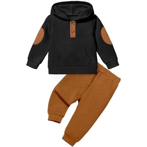 Toddler Baby Boy Clothes Long Sleeve Hoodie Sweatshirt Tops and Pants Sweatsuit Set Fall Winter Outfits 1-5T