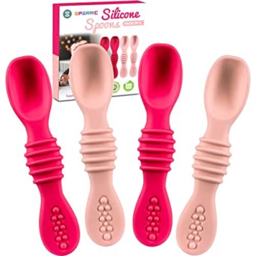 Silicone Baby Spoons First Stage Baby Feeding Spoons Stage 1 and Stage –  Sperric Little World