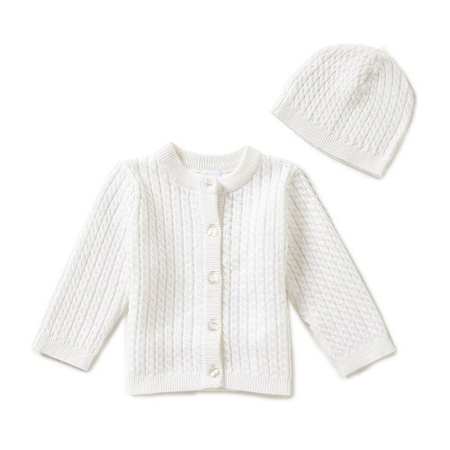 Little Me Baby Huggable Cable-Knit Sweater and Hat Set