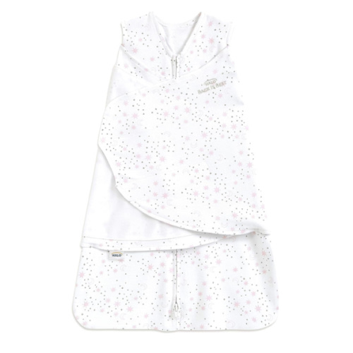 HALO 100% Cotton Sleepsack Swaddle, 3-Way Adjustable Wearable Blanket, TOG 1.5, Midnight Moons Grey, Newborn, 0-3 Months