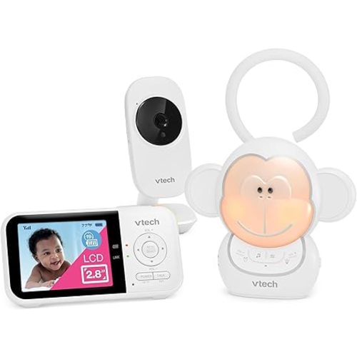 VTech Baby Monitor No WiFi – 19Hr Video Battery, 1000ft Range, Night Vision, Two-Way Talk, Temperature Sensor, Sound-Activated Screen, Lullabies | VM819