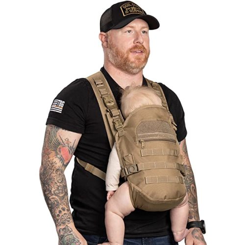 TBG - Mens Tactical Baby Carrier for Infants and Toddlers 8-33 lbs - Compact (Coyote Brown)