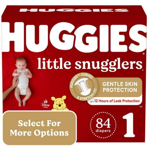 Huggies Little Snugglers Baby Diapers, Size 1 (8-14 lbs), 84 Ct (Select for More Options)