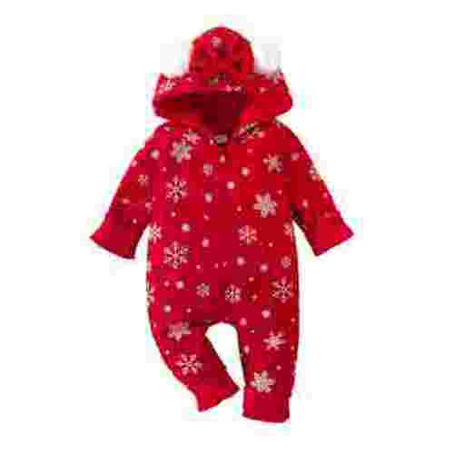 My First Baby Christmas Pajamas Toddler Kids Boys Cute Soild Long Sleeves Cartoon Ear Hooded Romper Jumpsuit Outfits,Christmas Onesie Baby(Size:3-6 Months)