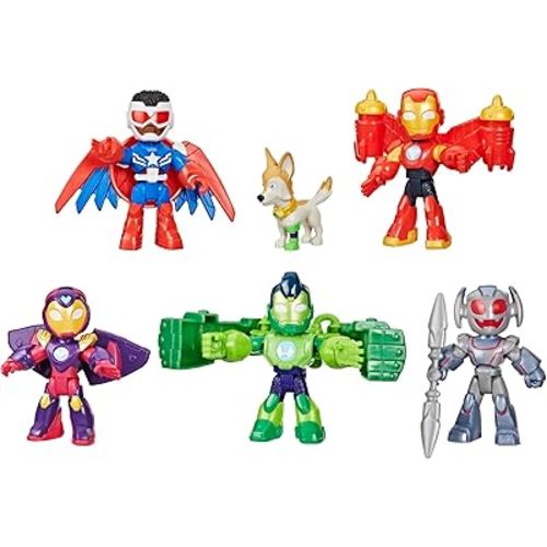 IRON MAN AND HIS AWESOME FRIENDS Marvel Armored-Up Avengers Pack, 3-Inch (7.6 CM) Action Figures, Toy Playsets for Boys & Girls, Ages 3+