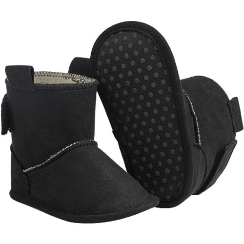 Infant Unisex Warm Fur Lining Soft Boots Baby Winter Ankle Non-Slip Rubber Texture Sole Toddler Winter Snow Crib Shoes