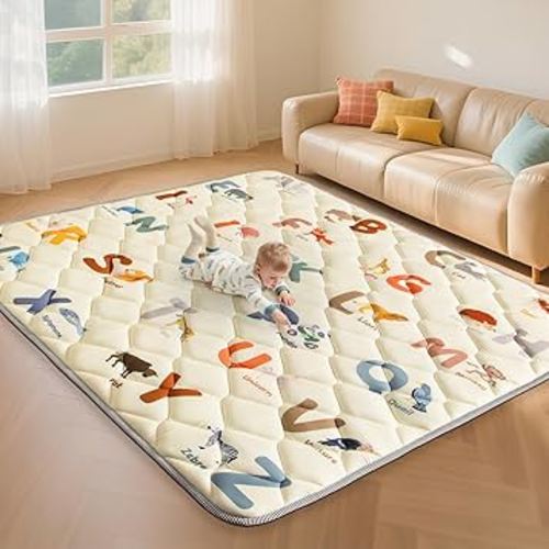 Baby Play Mats for Floor - 74”x50” Playmat for Baby and Toddlers Infants - Foam Play Mat - Infant Mats for Floor Play Thick - Tummy Time Floor Mat