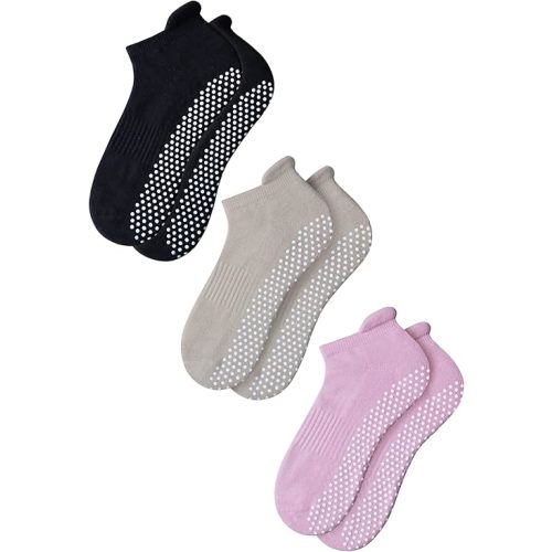 RATIVE Anti Slip Non Skid Barre Yoga Hospital Pilates Socks with Grips for Women Men