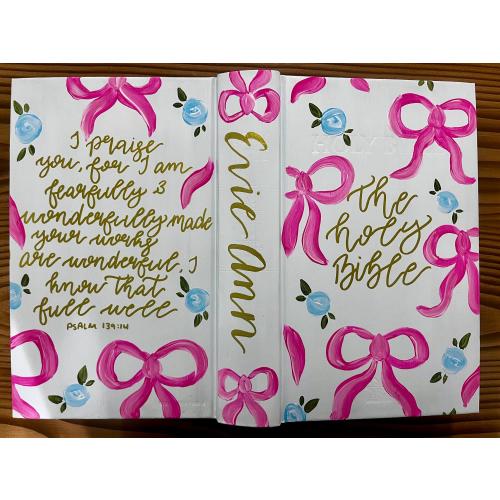 Hand Painted BIble, Hand Painted Journaling Bible- KJV, ESV, NIV, etc.