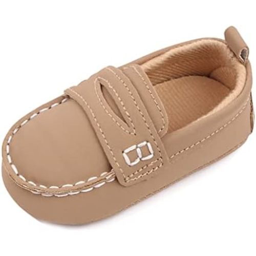 LONSOEN Baby Girls Boys Loafers Prewalker Dress Crib Shoes