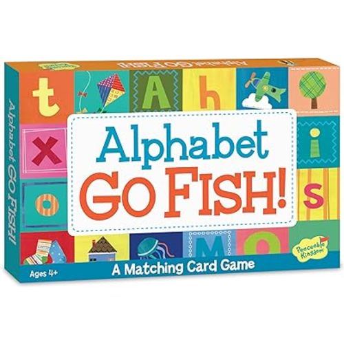 Peaceable Kingdom Alphabet Go Fish Letter Matching Card Game with 52 Oversized Cards Card Games for Kids Ages 4+ 2 to 6 Players