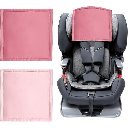 Silk Head Carseat Cover for Baby: Sprouterie Satin Car Seat Head Cover for Babies Headrest Protector 2pcs Pink for Girls Infant Sleeping Hair Protection