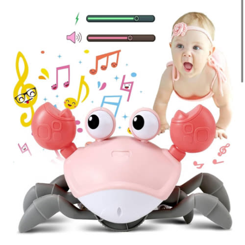 control future Baby Girl Toys Tummy Time: Pink Crawling Crab Babies Montessori Toy Learning 36 Months 3 Year Old Birthday Infant Girls Valentines Gifts Stuff 0 1 2 Essentials