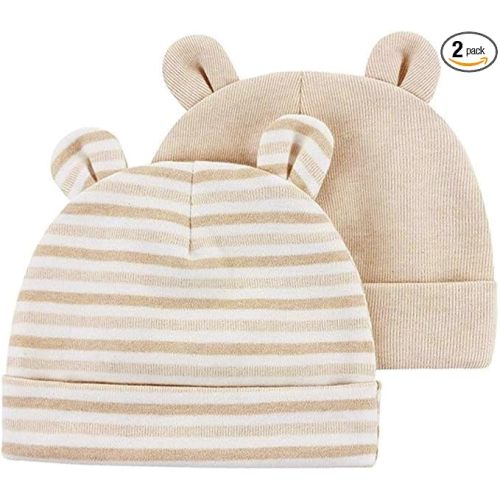 G-Tree Newborn Hospital Ears Hat 6 Months Bear Boy Girl Beanie Baby Hats Infant Autumn Winter 2-Pack : Amazon.es: Fashion