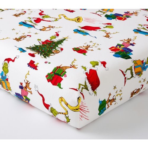 Organic Flannel Grinch™ Crib Sheet | Pottery Barn Kids