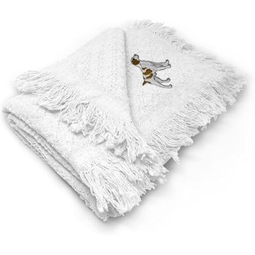 Nursery Bedding Baby Blankets for Boys & Girls Brittany Spaniel Cotton Soft Receiving Swaddle White Design Only