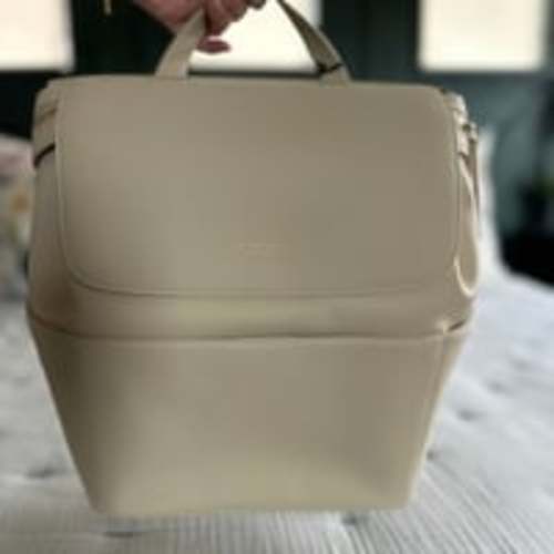 Mina Baie Midi Kinney diaper Bag vegan Crema leather