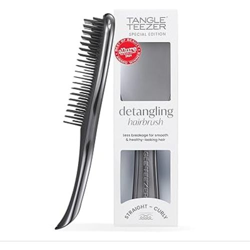 Tangle Teezer Chrome Ultimate Detangler Brush for Wet & Dry Hair, Eliminates Knots & Reduces Breakage for Straight to Curly Hair Types, Midnight Silver