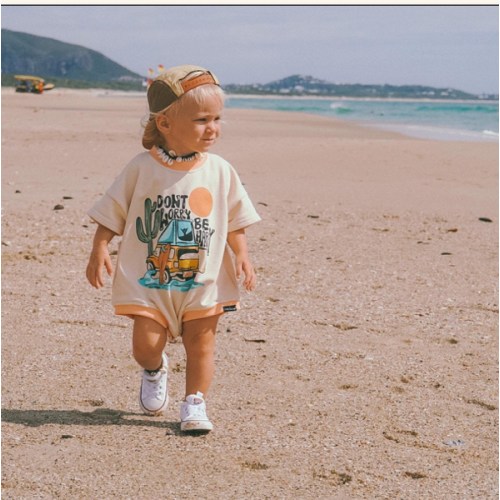 Don't Worry Be Happy -French Terry Jumpsuit – Salty Shreds