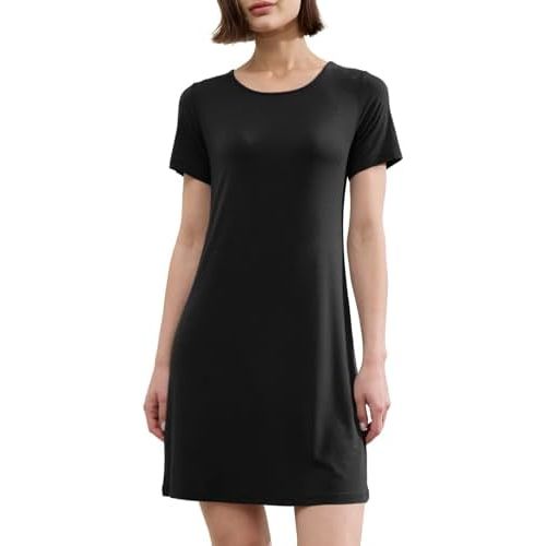 BAMBOO COOL Nightgowns for Women Sleepshirts Cute Short Sleeve Dress Pajamas Women's Soft Sleepwear