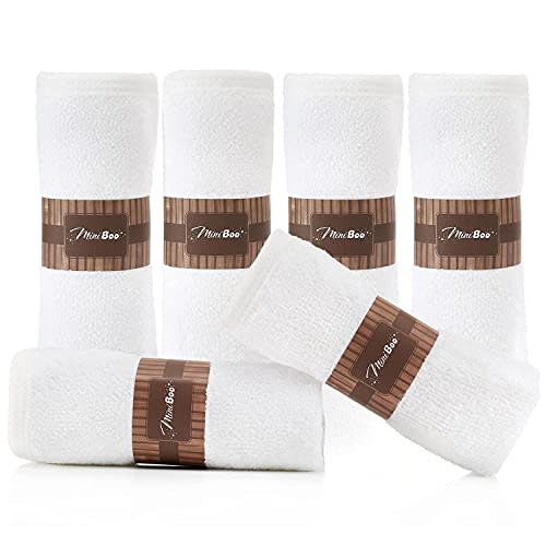 MINIBOO Premium Baby Washcloths for Sensitive Skin - Extra Soft and Absorbent Rayon from Bamboo Face Cloths and Newborn Bath Face Towel - Perfect as Baby Gifts