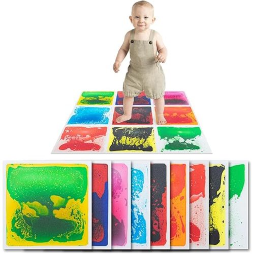 Art3d Liquid Fusion Activity Play Centers for Children, Toddler, Teens, 12" X 12" Pack of 9 Tiles