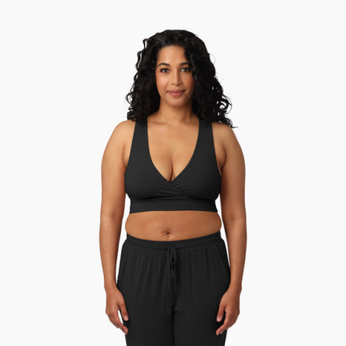 Kindred Bravely French Terry Racerback Nursing & Sleep Bra - Black, 1X
