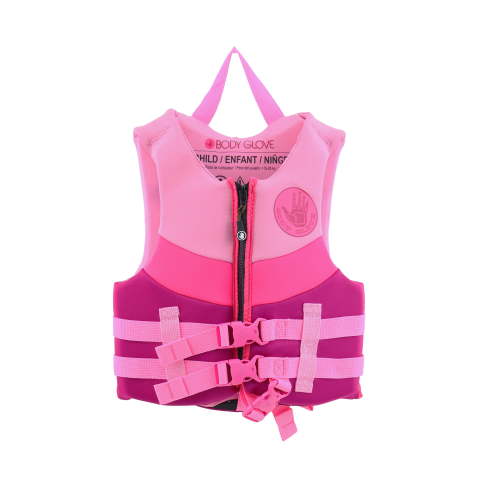 Body Glove Child's Neoprene PFD Life Jacket and Vest, Girl, 33-55 lbs., Pink