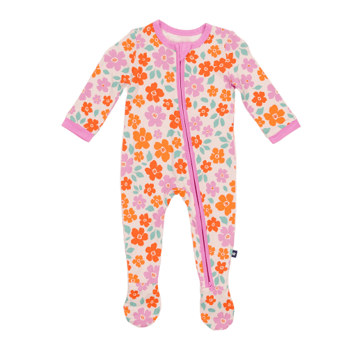 Larkspur Baby | Romper Pajamas | Zip Footie in Sweet Blossom