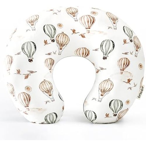 GRSSDER Nursing Pillow Cover Stretchy Minky Removable Nursing Covers for Breastfeeding Pillows, Ultra Soft Comfortable Slipcover for Boy and Girls, Balloon