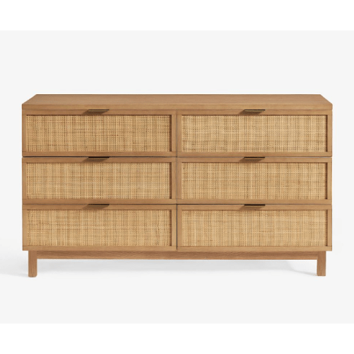 Westly Cane 6-Drawer Dresser (60")