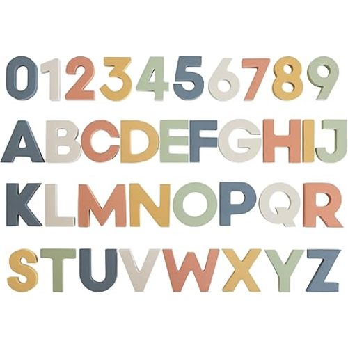 mushie Foam Letters & Numbers Bath Play Set (Sol) | 26 Pieces for Ages 3 Years+ | Floating Foam for Kids and Toddlers