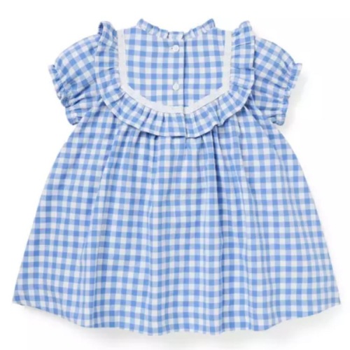 Baby Winter Blue Gingham Baby Gingham Ruffle Dress by Janie and Jack