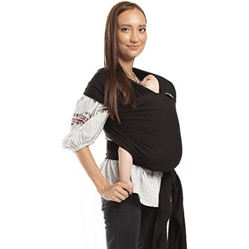 Boba Wrap Baby Carrier - Original Stretchy Infant Sling, Perfect for Newborn Babies and Children up to 35 lbs (Black)