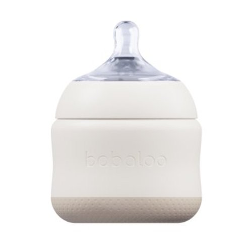 Babaloo Baby-Led Anti-Colic Bottle – 8 oz Single Bottle (Creme) – Fast Flow Nipple, BPA-Free Platinum-Grade, Food-Grade Silicone