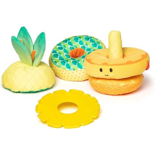 Melissa & Doug Multi-Sensory Pineapple Soft Stacker Infant Toy - Stacking Toys For Babies, Pineapple Stacking Toy For Infants